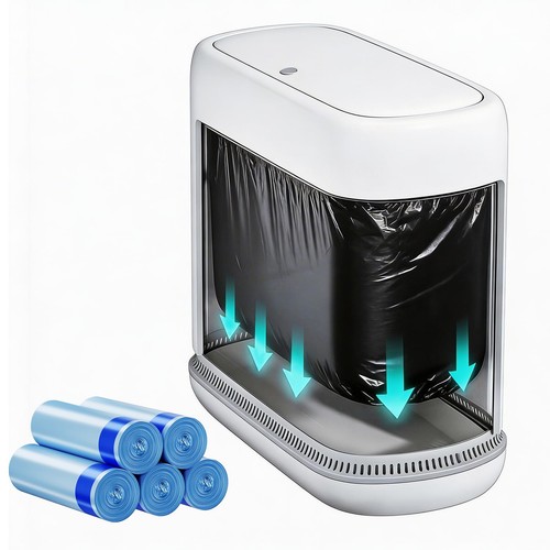 Bathroom trash can - trash,