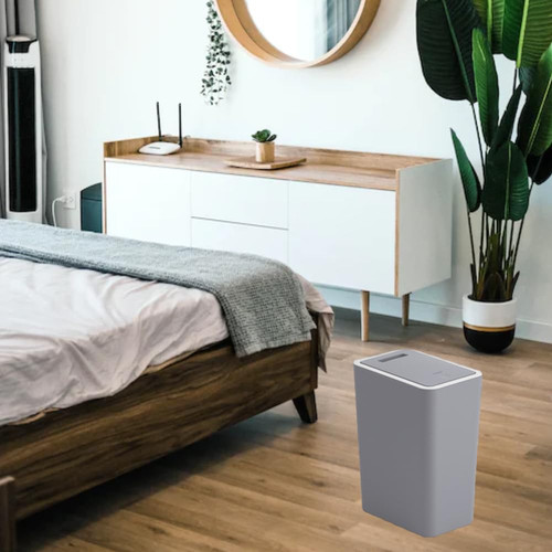 Grey dog proof - bin, lid