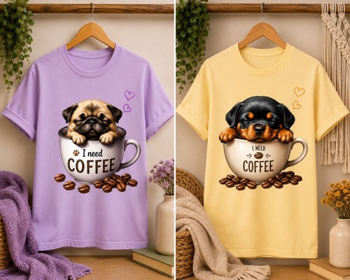 Dog coffee dtf transfers ready - dog,